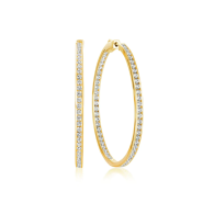 Crislu Classic Inside Out Hoop Earrings Finished in 18kt Yellow Gold