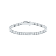 Crislu Brazalete De Tenis Clasico de Princesa Platino Mediano 