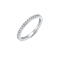 Crislu Clear Hand Set Cubic Zirconia Step Cut Eternity Band Engagement Ring Finished In Pure Platinum