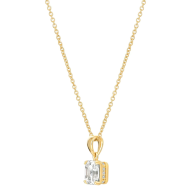 Crislu Royal Asscher Cut Pendant Necklace Finished in 18kt Yellow Gold