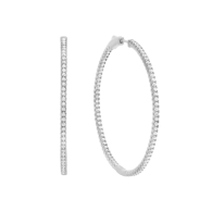 Crislu Small Pave Hoop Earrings Finished in Pure Platinum