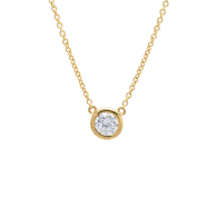 Crislu Solitaire Bezel Set Pendant Small Finished in 18kt Yellow Gold